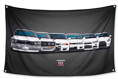 WHGJ Auto-Flagge, 90 x 152 cm, für GTR JDM-Fans, riesige Garage, strapazierfähig, 200D-Polyester, Wandteppich, Posterdekoration von WHGJ