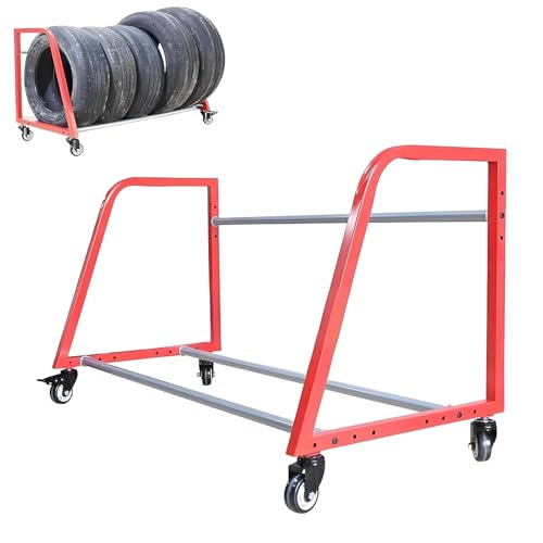 Verstellbares Reifenregal mit Rädern, Ersatzreifenhalter, Reifenständer, Reifenregal für LKW und Wohnmobil, Multi-Racks für die Garage, für Ausstellungsräume und Werkstätten Verstellbares Reifenregal mit Rädern, Ersatzreifenhalter, Reifenständer, Reifenregal für LKW und Wohnmobil, Multi-Racks für die Garage, für Ausstellungsräume und Werkstätten von WHIPIN