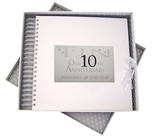 10. Jahrestag, Karte & Speicher Buch, Memories of dieses Jahr von WHITE COTTON CARDS