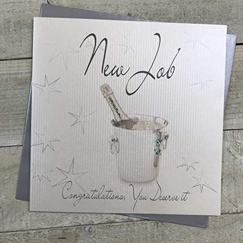 WHITE COTTON CARDS Code XLWB28 New Job Congratulations, handgefertigt, groß, zum neuen Job, Sektkühler von WHITE COTTON CARDS