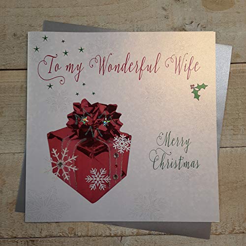 WHITE COTTON CARDS Code xcb2 Wonderful Wife Happy Christmas Weihnachtskarte, Geschenk von WHITE COTTON CARDS