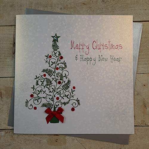 WHITE COTTON CARDS Code xfp6 Frohe Weihnachten und Happy New Year Weihnachtskarte, Baum von WHITE COTTON CARDS