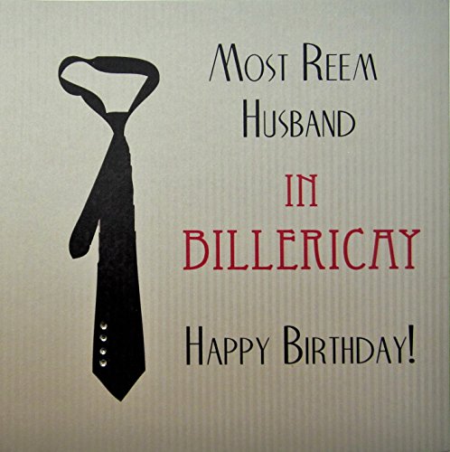 WHITE COTTON CARDS-Mann in die meisten Reem Billericay handgefertigt Geburtstag Karte mit Black Tie von WHITE COTTON CARDS