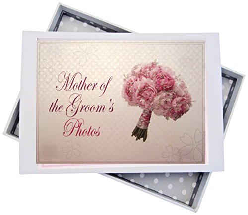WHITE COTTON CARDS Mutter des Bräutigams Fotoalbum Hochzeit, Mini, Bouquet, Board, weiß, 12,5 x 17,5 x 2,5 cm von WHITE COTTON CARDS
