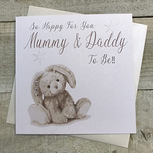 WHITE COTTON CARDS "So Happy für Sie. Mummy and Daddy to be. Karte, Silber von WHITE COTTON CARDS