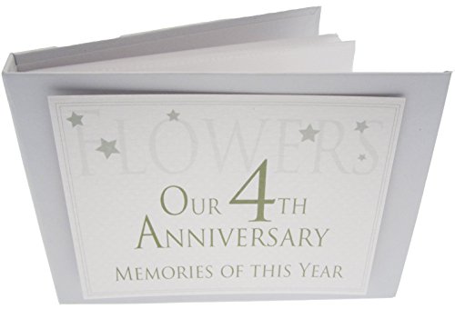 WHITE COTTON CARDS Sortiment, Blumen auf Our 4th Anniversary Memories of This Year, Tiny Value Album, Code TVAW4, weiß von WHITE COTTON CARDS