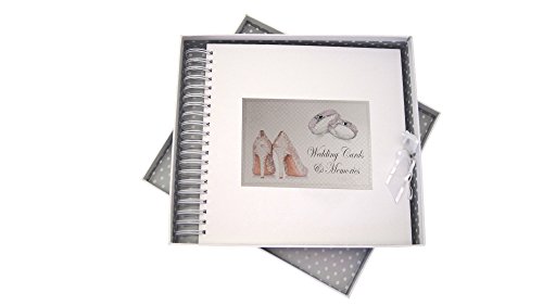 WHITE COTTON CARDS Tag Card und Memory Buch, Schuhe und Hochzeit Ringe Design, Board, weiß, 27 x 30 x 4 cm von WHITE COTTON CARDS