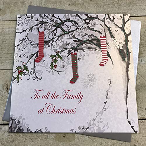WHITE COTTON CARDS zu allen die Familie zu Weihnachten handgefertigt Karte von WHITE COTTON CARDS