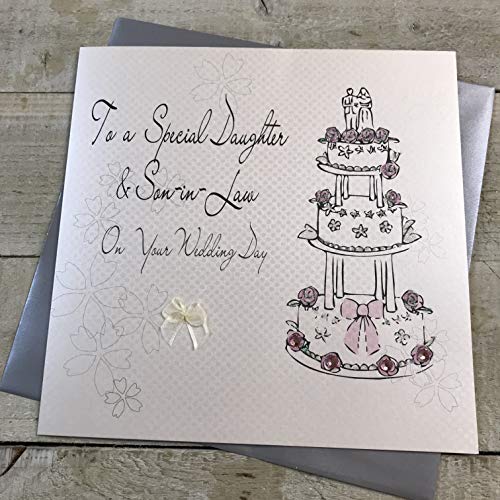 WHITE COTTON CARDS Code xlbd2 to a special Tochter und Schwiegersohn On Your Wedding Day handgefertigt groß Hochzeit Karte von WHITE COTTON CARDS