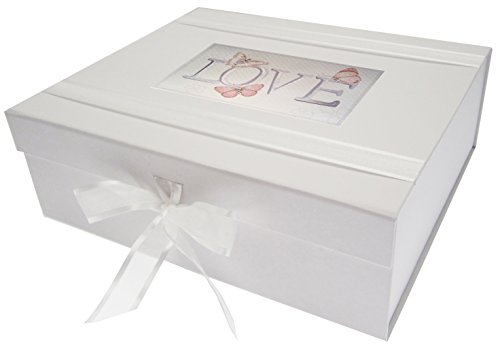 WHITE COTTON CARDS, Love Large Keepsake Box, Vintage Butterflies, LV2X, Board, 27,2 x 32 x 11 cm von WHITE COTTON CARDS