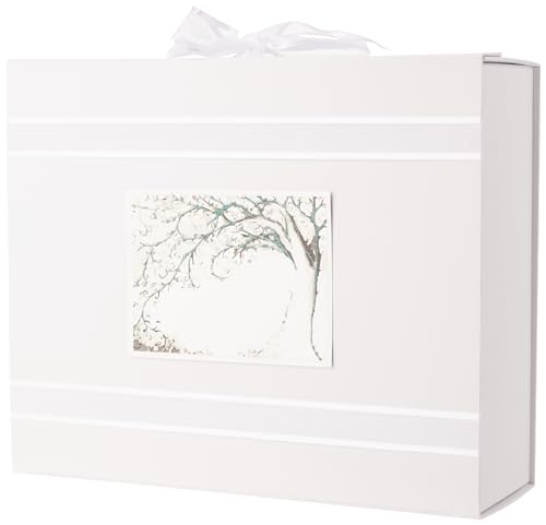 White Cotton Cards Erinnerungsschachtel für offene Baum Design, große., Board, weiß, 27,2 x 32 x 11 cm von WHITE COTTON CARDS