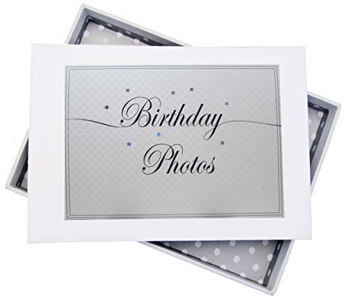 White Cotton Cards LLW1T Mini-Geburtstags-Fotoalbum"S", holografisch, glitzernd von WHITE COTTON CARDS