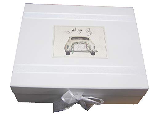 White Cotton Cards NWC2X Aufbewahrungsbox für Erinnerungsstücke, Motiv Autos, groß von WHITE COTTON CARDS
