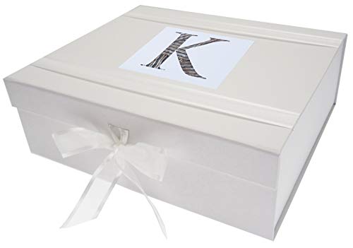 WHITE COTTON CARDS alphabetics Initiale K Keepsake Box, mehrfarbig, groß von WHITE COTTON CARDS