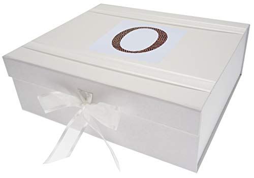 White Cotton Cards alphabetics Initiale O Keepsake Box, mehrfarbig, groß von WHITE COTTON CARDS