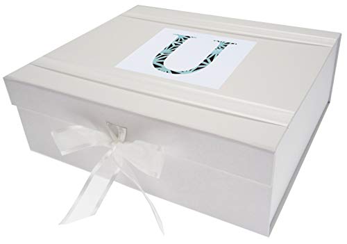 White Cotton Cards alphabetics Initiale U Keepsake Box, mehrfarbig, groß von WHITE COTTON CARDS