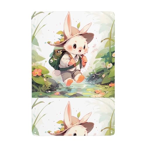 WHJDPP Bild mit springendem Hase, dekoratives Gemälde, 20,3 x 30,5 cm, aus Weißblech, verschleißfest und langlebig WHJDPP Bild mit springendem Hase, dekoratives Gemälde, 20,3 x 30,5 cm, aus Weißblech, verschleißfest und langlebig von WHJDPP