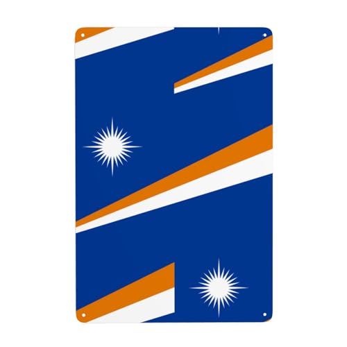 WHJDPP Blechdose mit Flagge der Marshallinseln, dekoratives Gemälde, 20,3 x 30,5 cm, aus Weißblech, verschleißfest und langlebig von WHJDPP