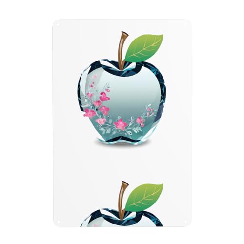 WHJDPP Blumendruck, Kristall-Apfel, dekoratives Gemälde, 20,3 x 30,5 cm, aus Weißblech, verschleißfest und langlebig von WHJDPP