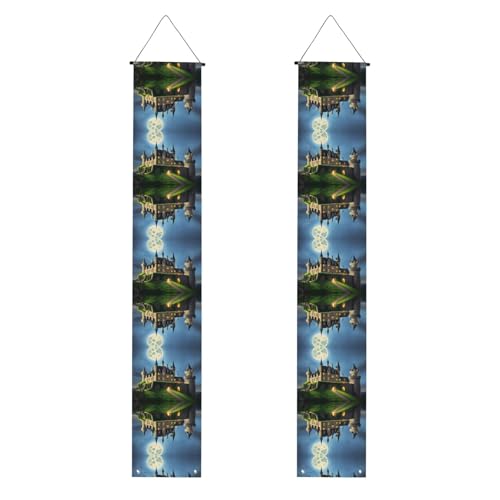 WHJDPP Castle in the Moonlight Pattern Graduation Veranda Banner - Robust, langlebig, waschbar und wiederverwendbar Abschlussdekoration für Partys, Zeremonien, Haustüren WHJDPP Castle in the Moonlight Pattern Graduation Veranda Banner - Robust, langlebig, waschbar und wiederverwendbar Abschlussdekoration für Partys, Zeremonien, Haustüren von WHJDPP