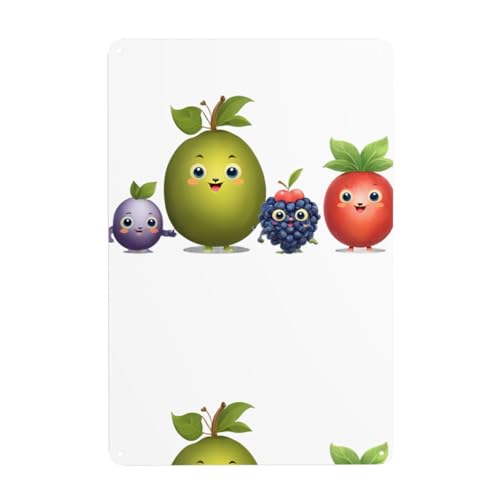 WHJDPP Dekoratives Gemälde mit Aufschrift "Happy Fruit Star", 20,3 x 30,5 cm, aus Weißblech, verschleißfest und langlebig von WHJDPP