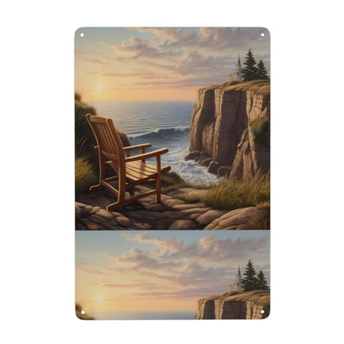 WHJDPP Dekoratives Gemälde mit Blick auf das Meer, 20,3 x 30,5 cm, aus Weißblech, verschleißfest und langlebig von WHJDPP