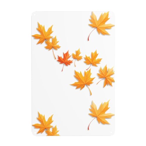 WHJDPP Dekoratives Gemälde mit fliegenden Ahornblättern, 20,3 x 30,5 cm, aus Weißblech, verschleißfest und langlebig von WHJDPP