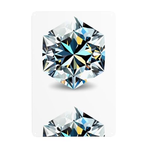 WHJDPP Dekoratives Gemälde mit glitzerndem Rautenmuster, 20,3 x 30,5 cm, aus Weißblech, verschleißfest und langlebig von WHJDPP