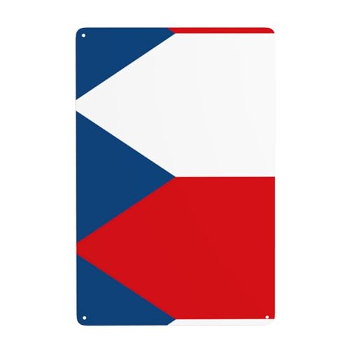 WHJDPP Flagge der Tschechischen Republik, bedrucktes Zinn, dekoratives Gemälde, 20,3 x 30,5 cm, aus Weißblech, verschleißfest und langlebig von WHJDPP