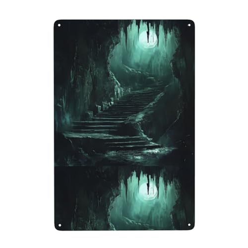 WHJDPP Geheimnisvolles Höhlenbild, Blechdose, dekoratives Gemälde, 20,3 x 30,5 cm, aus Weißblech, verschleißfest und langlebig WHJDPP Geheimnisvolles Höhlenbild, Blechdose, dekoratives Gemälde, 20,3 x 30,5 cm, aus Weißblech, verschleißfest und langlebig von WHJDPP