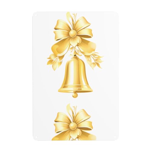 WHJDPP Goldglocke mit Blumenmuster, dekoratives Gemälde, 20,3 x 30,5 cm, aus Weißblech, verschleißfest und langlebig WHJDPP Goldglocke mit Blumenmuster, dekoratives Gemälde, 20,3 x 30,5 cm, aus Weißblech, verschleißfest und langlebig von WHJDPP