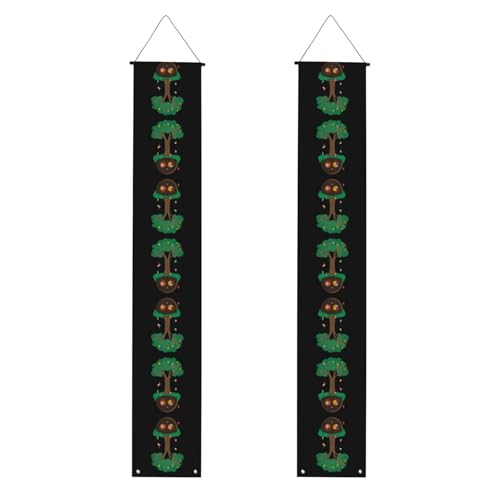 WHJDPP Happy Party in the Tree Hole Pattern Graduation Veranda Banner - Stabil, langlebig, waschbar und wiederverwendbar Abschlussdekoration für Partys, Zeremonien, Haustüren von WHJDPP