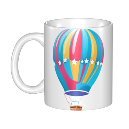 WHJDPP Keramikbecher mit Heißluftballon mit Sternen, für Cappuccino, Latte, Müsli, Joghurt, Milch, heiße oder kalte Getränke, Mikrowellenofen WHJDPP Keramikbecher mit Heißluftballon mit Sternen, für Cappuccino, Latte, Müsli, Joghurt, Milch, heiße oder kalte Getränke, Mikrowellenofen von WHJDPP