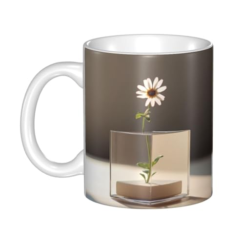 WHJDPP Kleine Blumen in transparenter Garage. Keramikbecher für Cappuccino, Latte, Müsli, Joghurt, Milch, heiße oder kalte Getränke, Mikrowellenofen WHJDPP Kleine Blumen in transparenter Garage. Keramikbecher für Cappuccino, Latte, Müsli, Joghurt, Milch, heiße oder kalte Getränke, Mikrowellenofen von WHJDPP