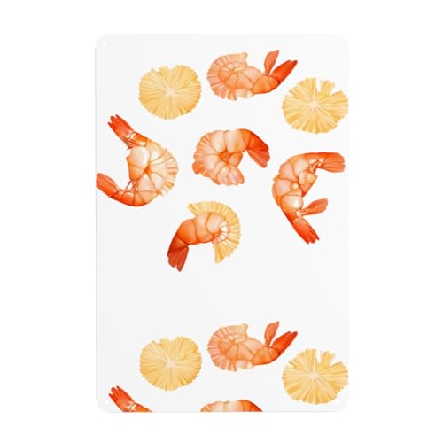 WHJDPP Köstliche Garnelen-Chips, dekoratives Gemälde, 20,3 x 30,5 cm, aus Weißblech, verschleißfest und langlebig von WHJDPP