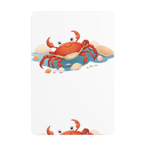 WHJDPP Krebs-Aufsammlung von Muscheln, dekoratives Gemälde, 20,3 x 30,5 cm, aus Weißblech, verschleißfest und langlebig von WHJDPP