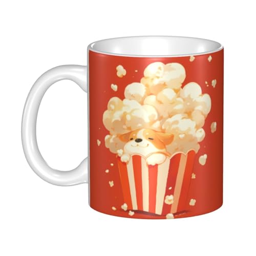 WHJDPP Little Corgi in Popcorn Tasse aus Keramik für Cappuccino, Latte, Müsli, Joghurt, Milch, heiße oder kalte Getränke, Mikrowellenofen WHJDPP Little Corgi in Popcorn Tasse aus Keramik für Cappuccino, Latte, Müsli, Joghurt, Milch, heiße oder kalte Getränke, Mikrowellenofen von WHJDPP