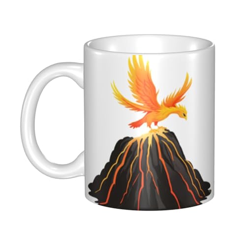 WHJDPP Phoenix on the Vulcano Picture Mug Keramikbecher für Cappuccino, Latte, Müsli, Joghurt, Milch, heiße oder kalte Getränke, Mikrowellenofen von WHJDPP