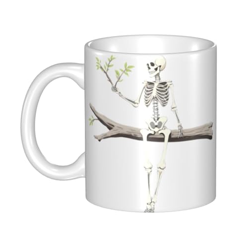 WHJDPP Skeleton on a branch_108045239 Picture Mug Keramikbecher für Cappuccino, Latte, Müsli, Joghurt, Milch, heiße oder kalte Getränke, Mikrowellenofen von WHJDPP