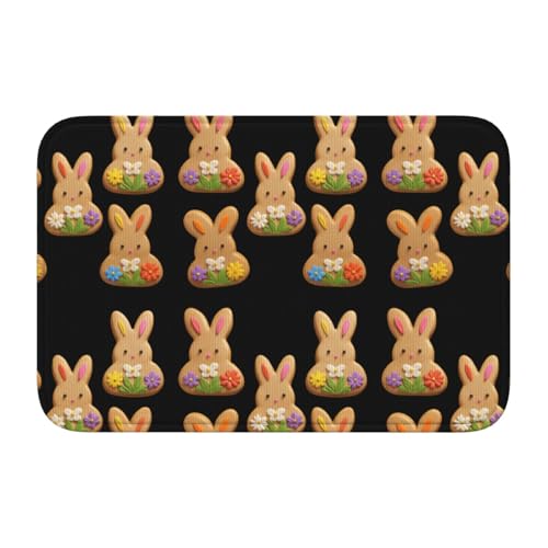 Bodenmatte mit Sperrkante, 40 x 60 WHJSHOP mit Blumenmuster, rutschfest, tropfgeformter Boden, ideal leicht zu reinigen und resistent gegen Verblassen von WHJSHOP