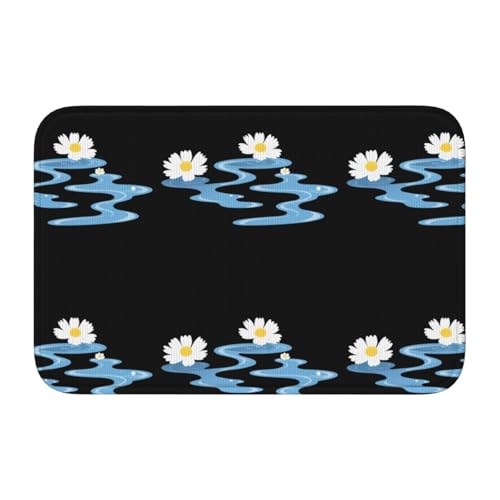 Bodenmatte mit Verriegelungskante, 40 x 60 WHJSHOP mit kleinen Blumen, rutschfest, tropfgeformter Boden, ideal leicht zu reinigen und resistent gegen Verblassen von WHJSHOP