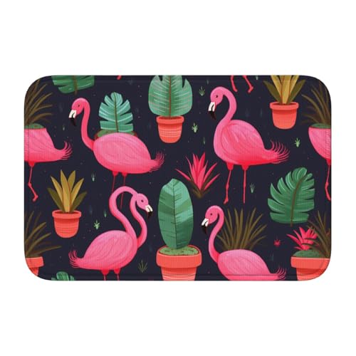 Bodenmatte mit Verriegelungskante, 40 x 60 WHJSHOP rosa Flamingo, Sukkulenten, bedruckt, rutschfest, tropfgeformter Boden, ideal leicht zu reinigen und resistent gegen Verblassen Bodenmatte mit Verriegelungskante, 40 x 60 WHJSHOP rosa Flamingo, Sukkulenten, bedruckt, rutschfest, tropfgeformter Boden, ideal leicht zu reinigen und resistent gegen Verblassen von WHJSHOP
