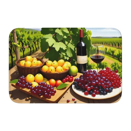 Bodenmatten-Saum, 40 x 60 WHJSHOP mit Obst- und Weindruck, rutschfest, tropfgeformter Boden, ideal leicht zu reinigen und resistent gegen Verblassen Bodenmatten-Saum, 40 x 60 WHJSHOP mit Obst- und Weindruck, rutschfest, tropfgeformter Boden, ideal leicht zu reinigen und resistent gegen Verblassen von WHJSHOP