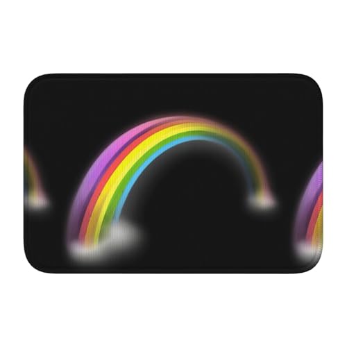Bodenmatten-Saum, 40 x 60 WHJSHOP mit buntem Regenbogen-Druck, rutschfest, tropfgeformter Boden, ideal leicht zu reinigen und resistent gegen Verblassen von WHJSHOP