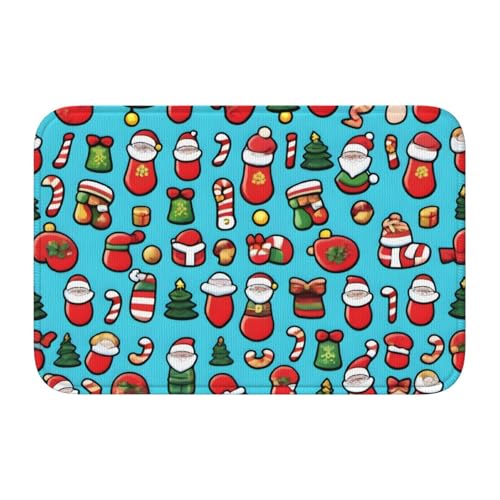 Bodenmatten-Saum, 40 x 60 WHJSHOP mit weihnachtlichen dekorativen Elementen, bedruckt, rutschfest, tropfgeformter Boden, ideal leicht zu reinigen und resistent gegen Verblassen Bodenmatten-Saum, 40 x 60 WHJSHOP mit weihnachtlichen dekorativen Elementen, bedruckt, rutschfest, tropfgeformter Boden, ideal leicht zu reinigen und resistent gegen Verblassen von WHJSHOP