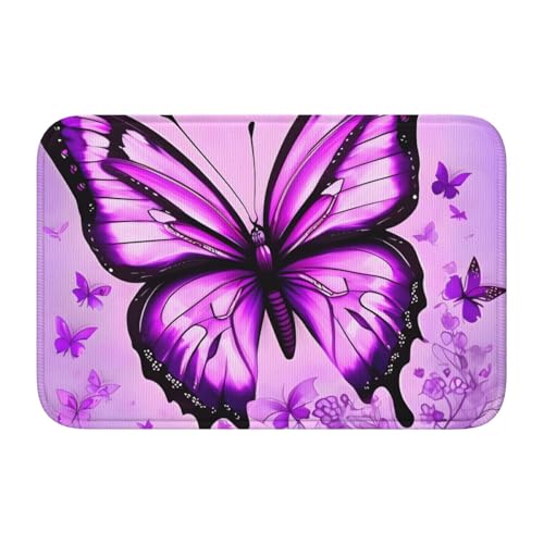 Bodenmatten-Saum mit Verschlusskante, 40 x 60 WHJSHOP violetter Schmetterlingsdruck, rutschfest, tropfgeformter Boden, ideal leicht zu reinigen und resistent gegen Verblassen Bodenmatten-Saum mit Verschlusskante, 40 x 60 WHJSHOP violetter Schmetterlingsdruck, rutschfest, tropfgeformter Boden, ideal leicht zu reinigen und resistent gegen Verblassen von WHJSHOP