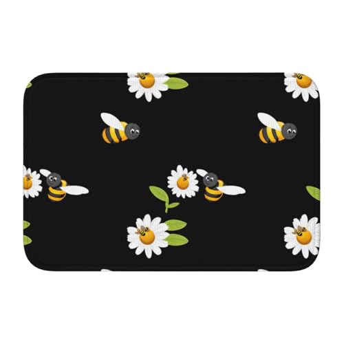 Fußmatte mit Schlossrand, 40 x 60 WHJSHOP kleine Bienen in den Blumen, rutschfest, tropfgeformter Boden, ideal leicht zu reinigen und resistent gegen Verblassen Fußmatte mit Schlossrand, 40 x 60 WHJSHOP kleine Bienen in den Blumen, rutschfest, tropfgeformter Boden, ideal leicht zu reinigen und resistent gegen Verblassen von WHJSHOP