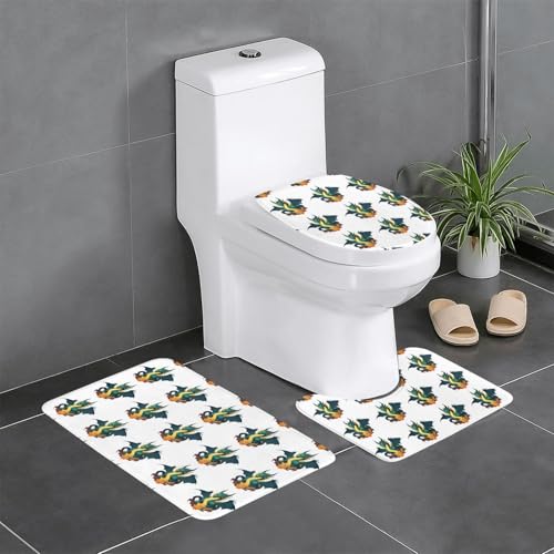 Rutschfeste Bodenmatte, 3er-Set, Motiv: WHJSHOP Erupting Flamme Drache Druck U-förmige WC-Bodenmatte, fest befestigt, saugfähig und langlebig, dick und bequem Rutschfeste Bodenmatte, 3er-Set, Motiv: WHJSHOP Erupting Flamme Drache Druck U-förmige WC-Bodenmatte, fest befestigt, saugfähig und langlebig, dick und bequem von WHJSHOP