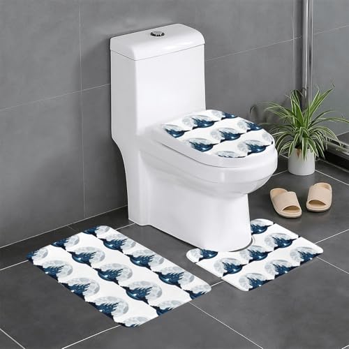 Rutschfeste Bodenmatte, 3er-Set, Motiv: WHJSHOP Schloss auf dem Mond, U-förmige WC-Bodenmatte, fest befestigt, saugfähig und langlebig, dick und bequem Rutschfeste Bodenmatte, 3er-Set, Motiv: WHJSHOP Schloss auf dem Mond, U-förmige WC-Bodenmatte, fest befestigt, saugfähig und langlebig, dick und bequem von WHJSHOP