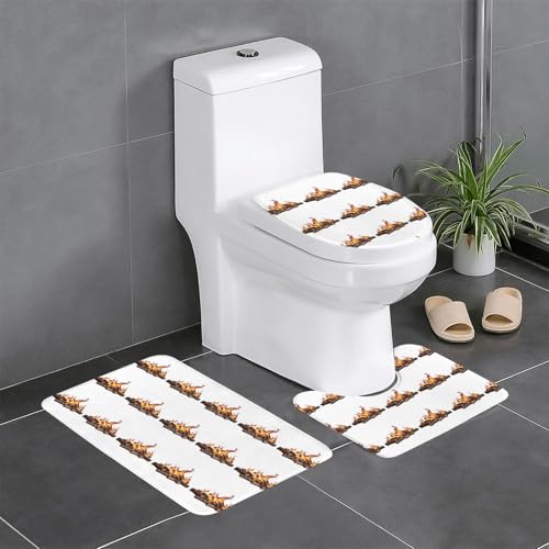 Rutschfeste Bodenmatte, 3er-Set, WHJSHOP Burning Bonfire Druck, U-förmige WC-Bodenmatte, fest befestigt, saugfähig und langlebig, dick und bequem Rutschfeste Bodenmatte, 3er-Set, WHJSHOP Burning Bonfire Druck, U-förmige WC-Bodenmatte, fest befestigt, saugfähig und langlebig, dick und bequem von WHJSHOP